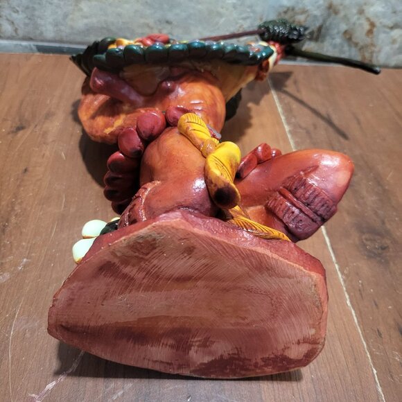 Aztec Eagle Warrior Bow and Arrow Mexican Stone Sculpture - Picture 8 of 12